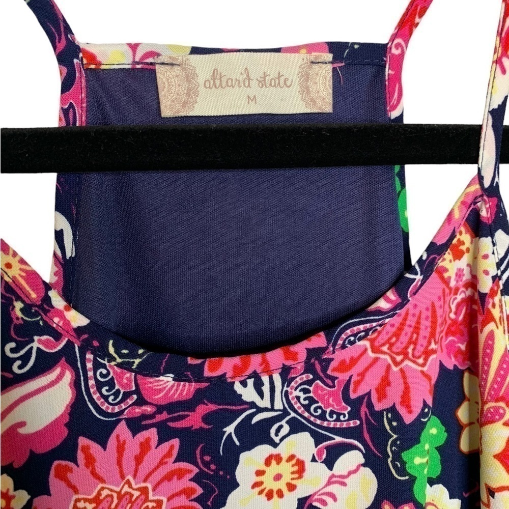 Altar’d State Racerback Skinny-Strap Dress in Navy and Pink Size Medium - Picture 4 of 9